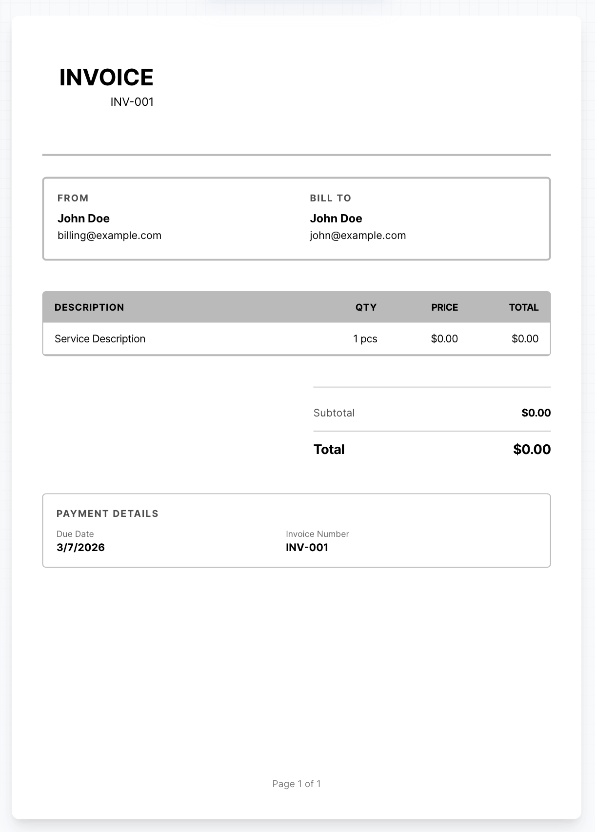 Brief (DIN 5008) (invoice template)