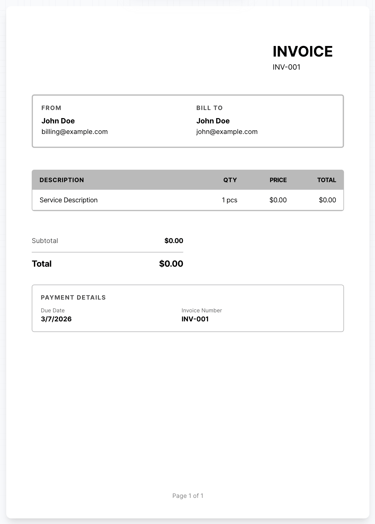 EU Compliant (invoice template)