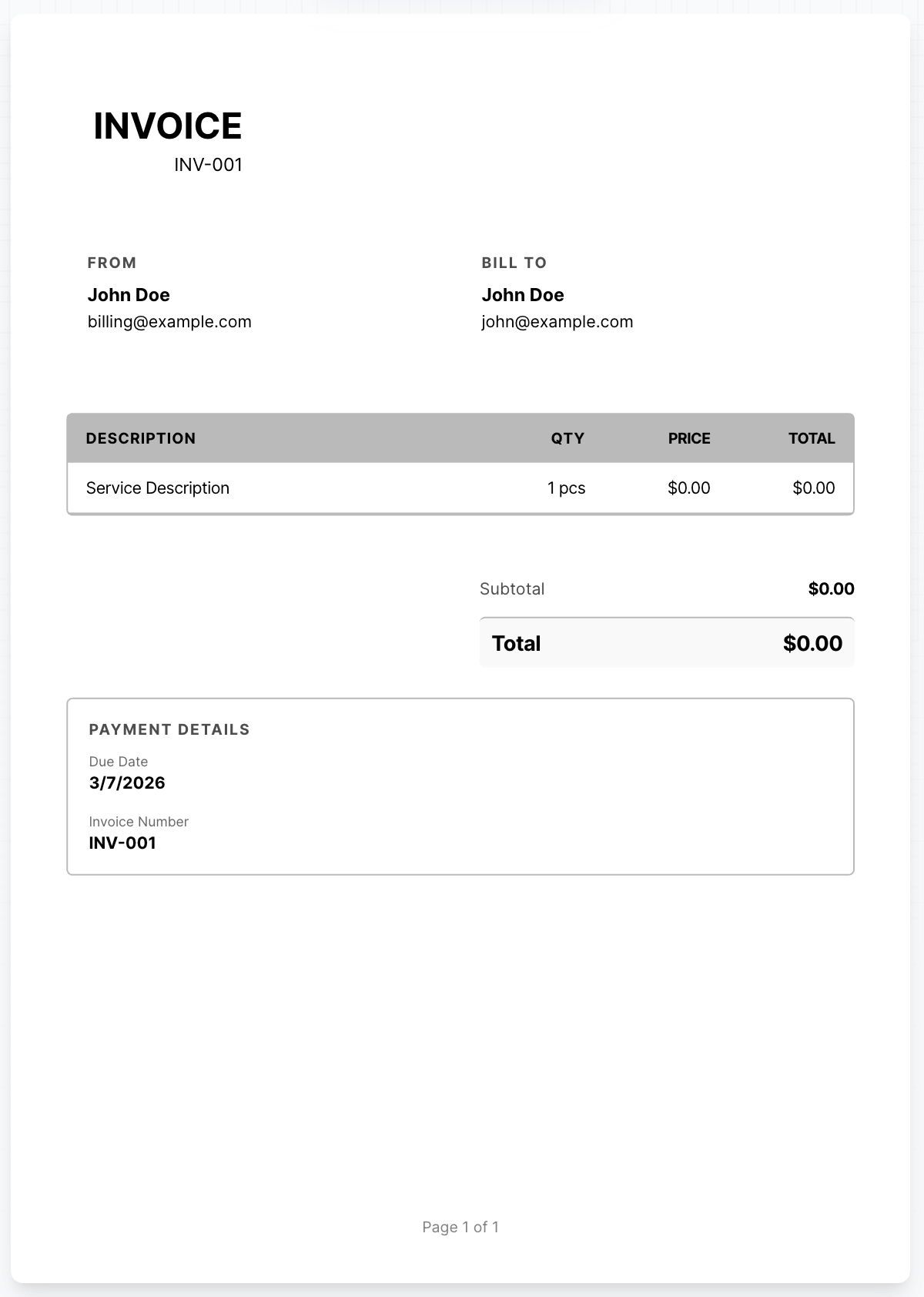German Rechnung (invoice template)