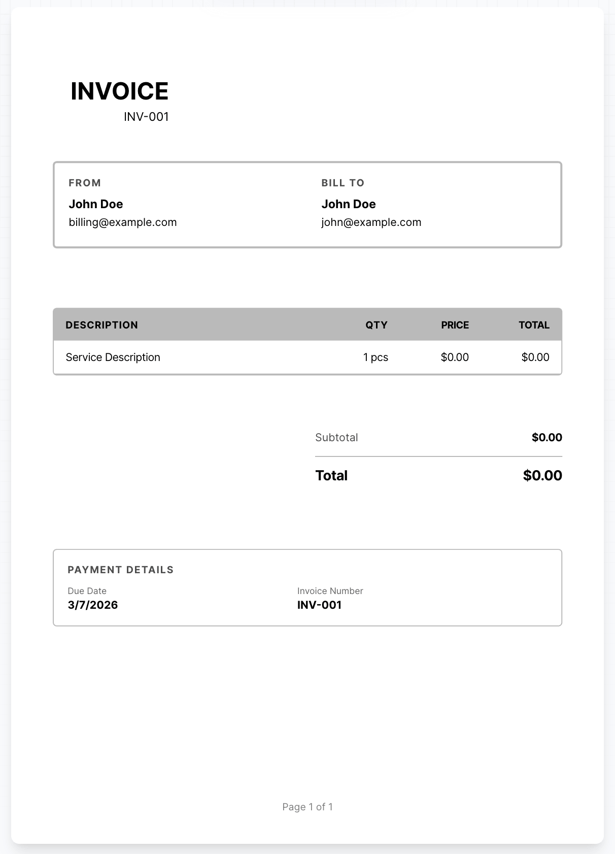 Compact (invoice template)